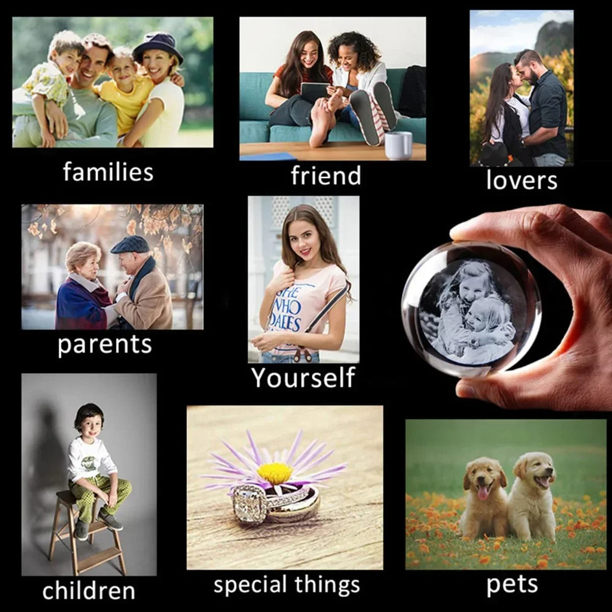 ESFERA DE CRISTAL PERSONALIZABLE